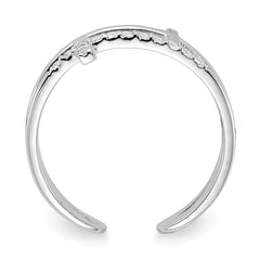 Sterling Silver E-coated CZ Cross Open Back Ring