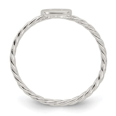 Sterling Silver Polished Smiley Face Twisted Ring