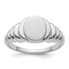 Sterling Silver Rhodium-plated Satin and Polished Signet Ring