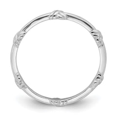 Sterling Silver Rhodium-plated Knot Eternity Ring