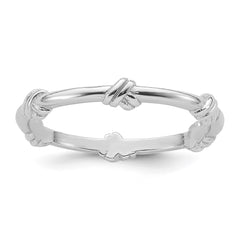 Sterling Silver Rhodium-plated Knot Eternity Ring