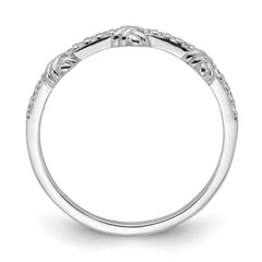 Sterling Silver Rhodium-plated Clear CZ Knot Ring