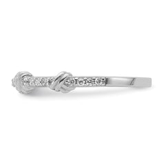 Sterling Silver Rhodium-plated Clear CZ Knot Ring