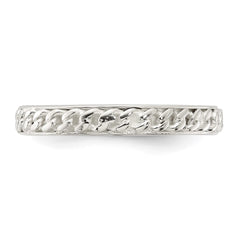 Sterling Silver Chain Inlay Design 3mm Band