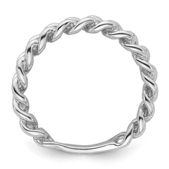 Sterling Silver Rhodium-plated Polished Chain Link Ring