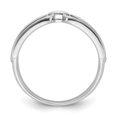 Sterling Silver Rhodium-plated Polished Ring
