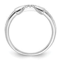 Sterling Silver Rhodium-plated CZ with Open Arrow Band