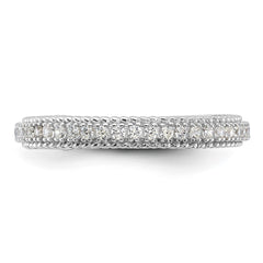 Sterling Silver Rhodium-plated CZ 3mm Eternity Band