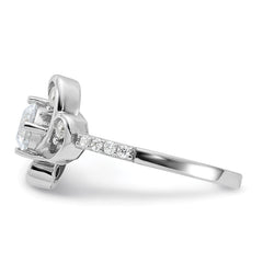 Pure Fire Sterling Silver Rhodium-plated Fancy CZ Ring
