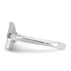 Sterling Silver Rhodium-plated Polished Whale Tail Ring