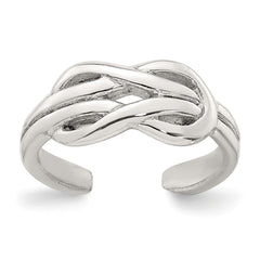 Sterling Silver Polished Knot Infinity Adjustable Toe Ring