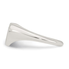 Sterling Silver Polished White CZ Heart Size 6 Signet Ring