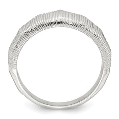 Sterling Silver Polished and Grooved Size 6 Ring