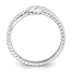 Sterling Silver Polished and Textured Fancy Twisted Size 6 Ring