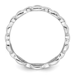 Sterling Silver Rhodium-plated Polished Mariner Link Size 6 Ring