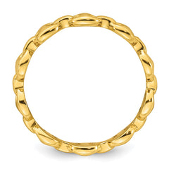 Sterling Silver Gold-tone Polished Mariner Link Size 6 Ring