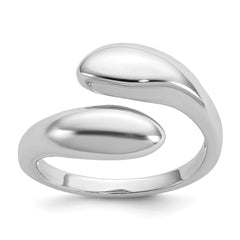 Sterling Silver Rhodium-plated Polished Open Bypass Size 6 Ring