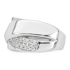 Sterling Silver Rhodium-plated Polished Fancy CZ Size 6 Ring