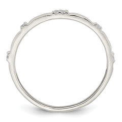 Sterling Silver Polished CZ 1.5mm Band Size 6 Ring