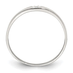 Sterling Silver Polished CZ 1.5mm Band Size 6 Ring