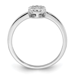 Sterling Silver Rhodium-plated Polished Pave CZ Circle Size 6 Ring