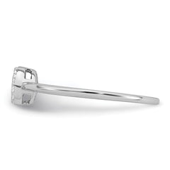 Sterling Silver Rhodium-plated Polished Pave CZ Circle Size 6 Ring