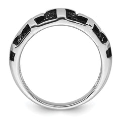 Sterling Silver Rhodium-plated Enameled Polished Multi-Cross Size 10 Men's Ring