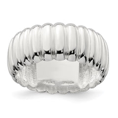 Sterling Silver Polished 8.5mm Ridge Pattern Ring