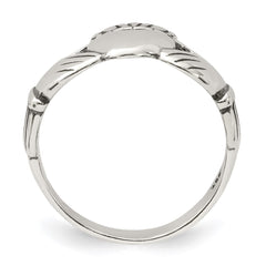 Sterling Silver Antiqued Claddagh Ring
