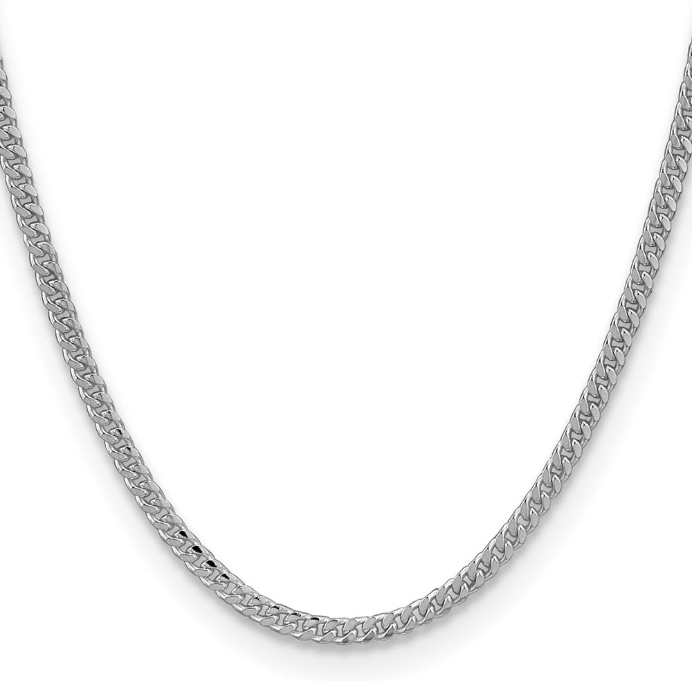 Sterling Silver Rhodium-plated 3.25mm Domed Curb ChainQRC100R