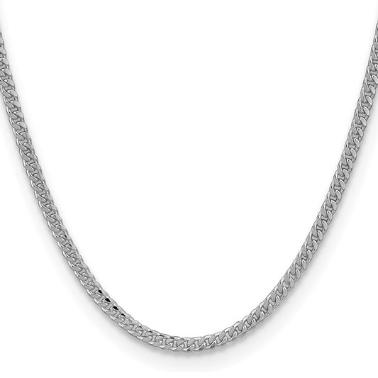 Sterling Silver Rhodium-plated 3.25mm Domed Curb ChainQRC100R