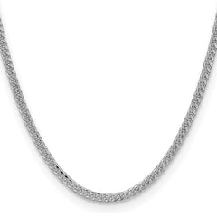 Sterling Silver Rhodium-plated 3.25mm Domed Curb ChainQRC100R