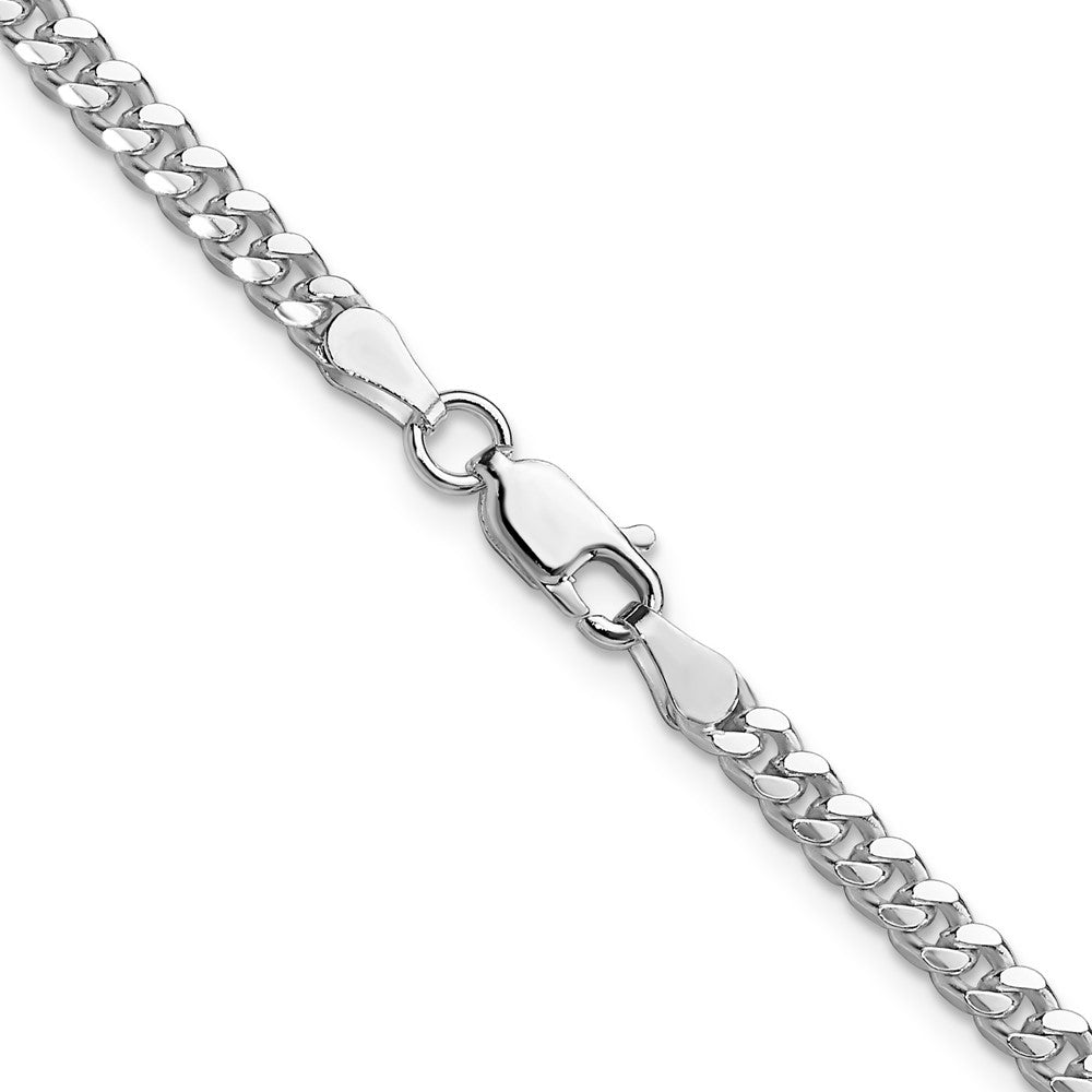 Sterling Silver Rhodium-plated 3.25mm Domed Curb ChainQRC100R