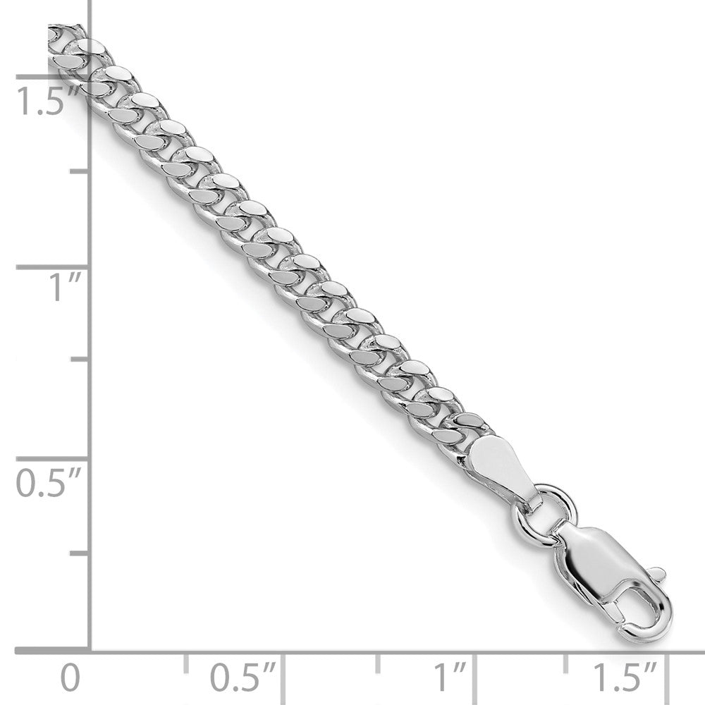 Sterling Silver Rhodium-plated 3.25mm Domed Curb Chain QRC100R-8