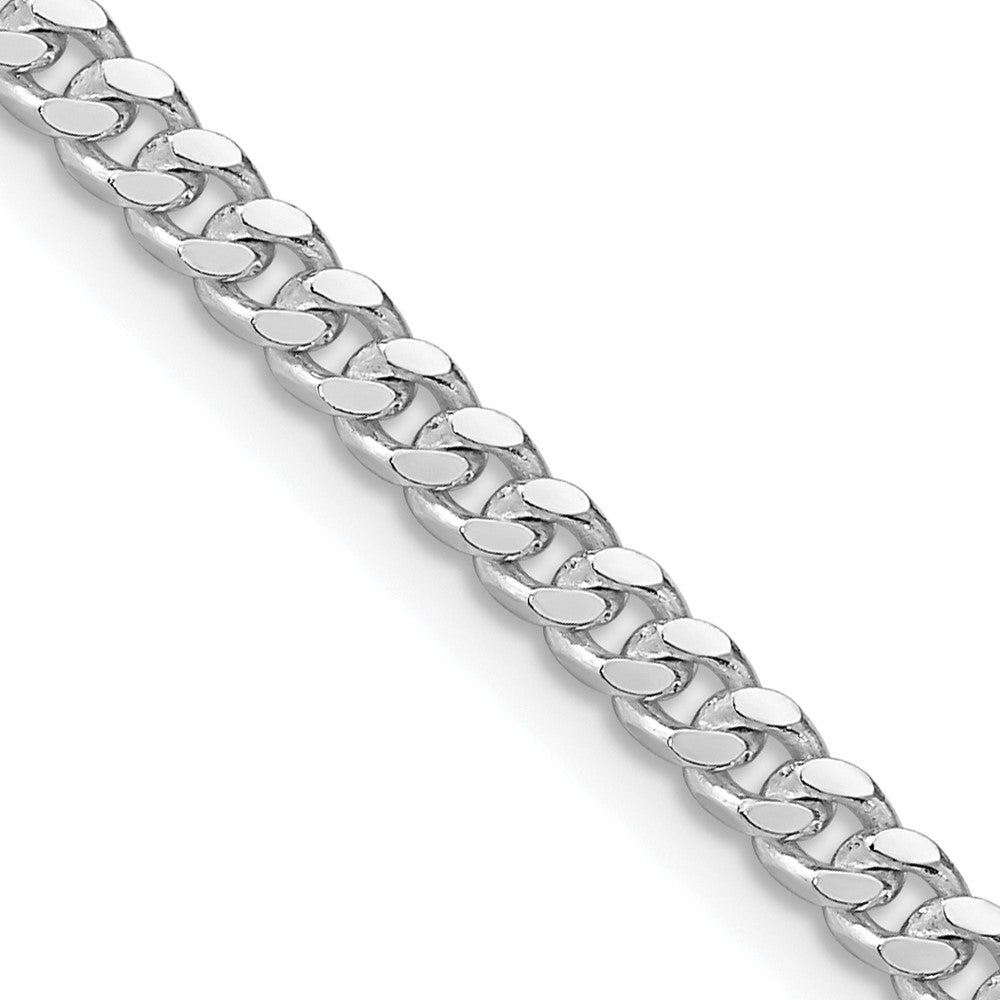 Sterling Silver Rhodium-plated 3.25mm Domed Curb ChainQRC100R