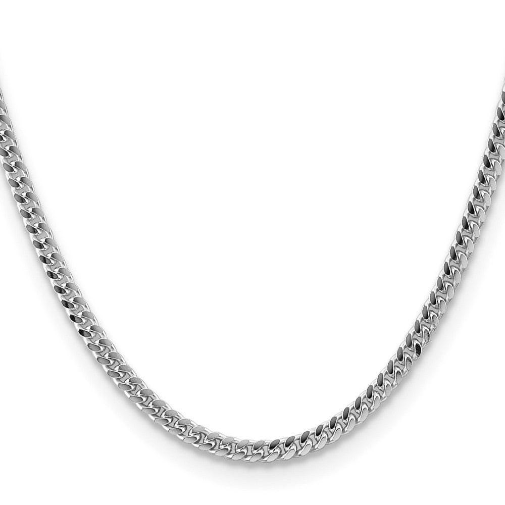 Sterling Silver Rhodium-plated 4mm Domed w/ Side D/C Curb ChainQRC120R