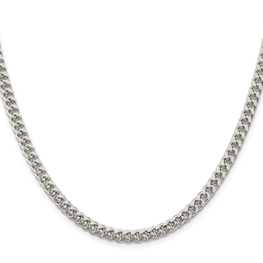 Sterling Silver 5mm Domed w/ Side D/C Curb ChainQRC150