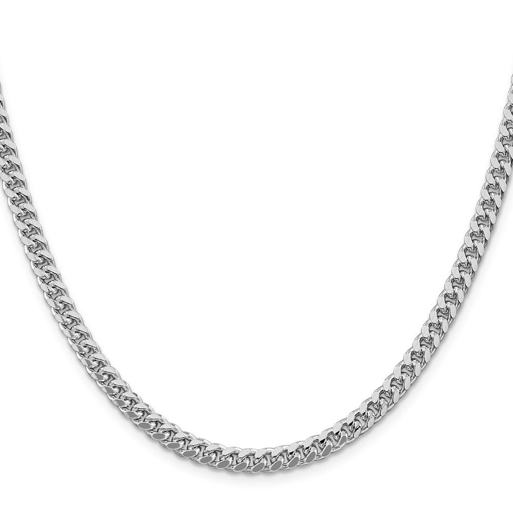 Sterling Silver Rhodium-plated 5mm Domed w/ Side D/C Curb ChainQRC150R