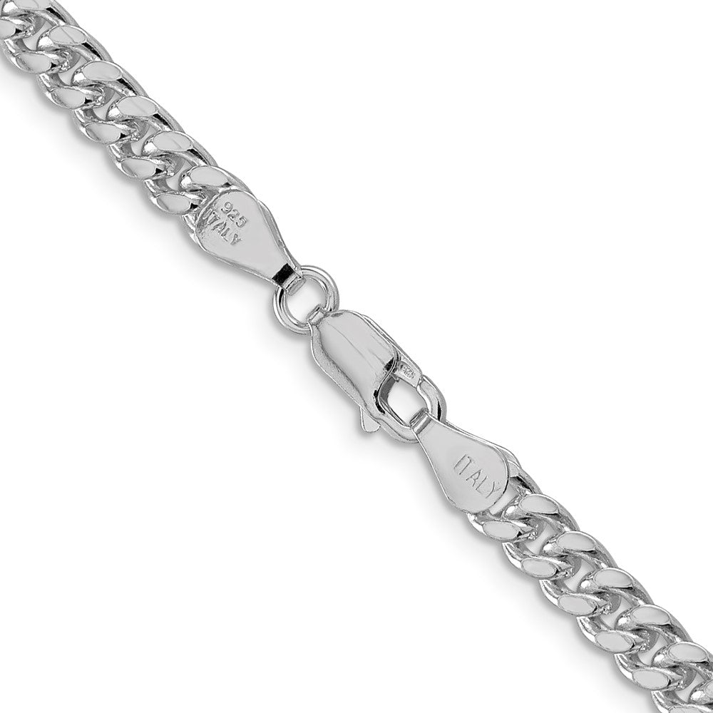 Sterling Silver Rhodium-plated 5mm Domed w/ Side D/C Curb ChainQRC150R