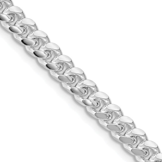 Sterling Silver Rhodium-plated 5mm Domed w/ Side D/C Curb ChainQRC150R