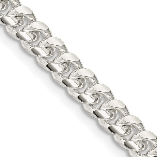 Sterling Silver 5mm Domed w/ Side D/C Curb ChainQRC150