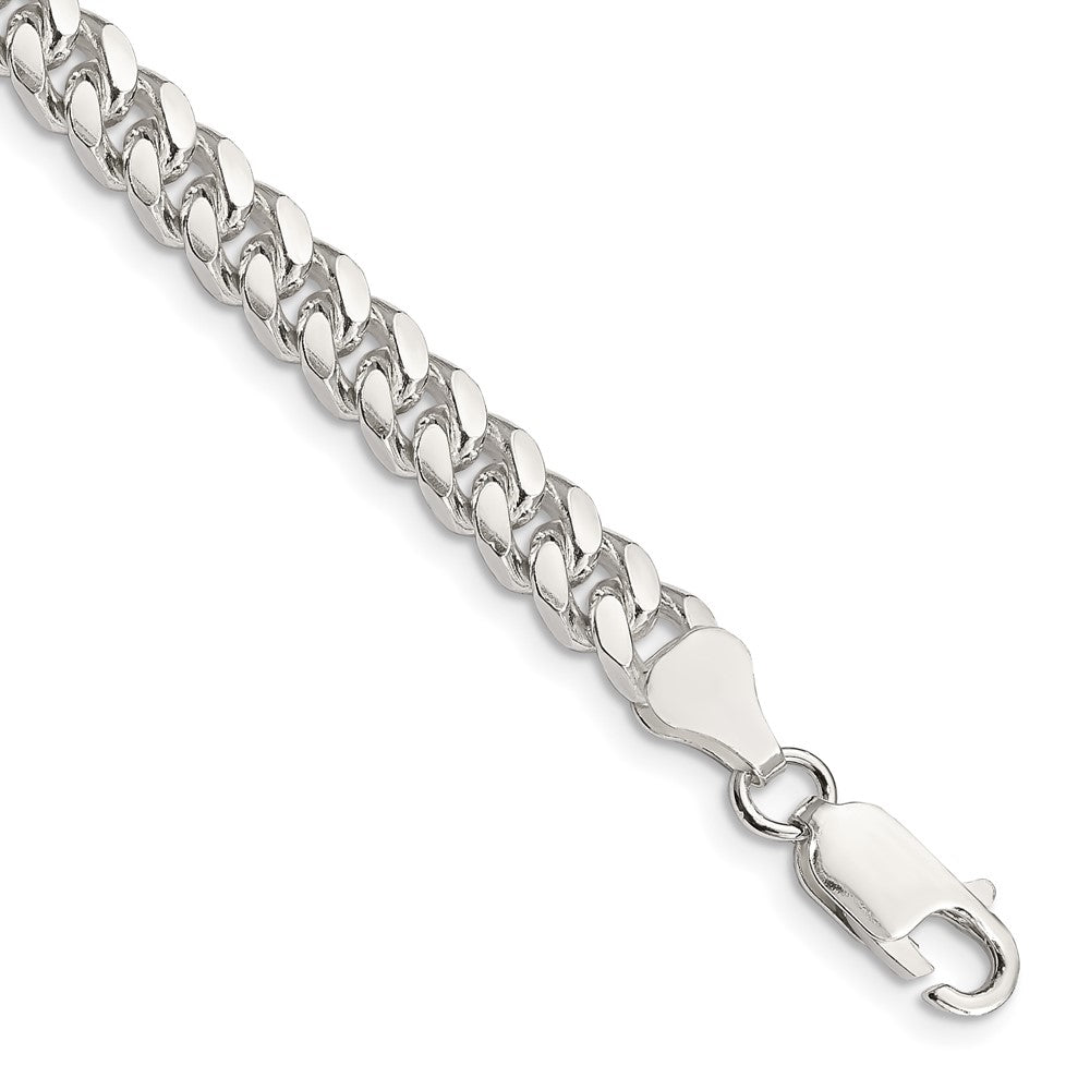 Sterling Silver 6mm Domed w/ Side D/C Curb Chain QRC180-8