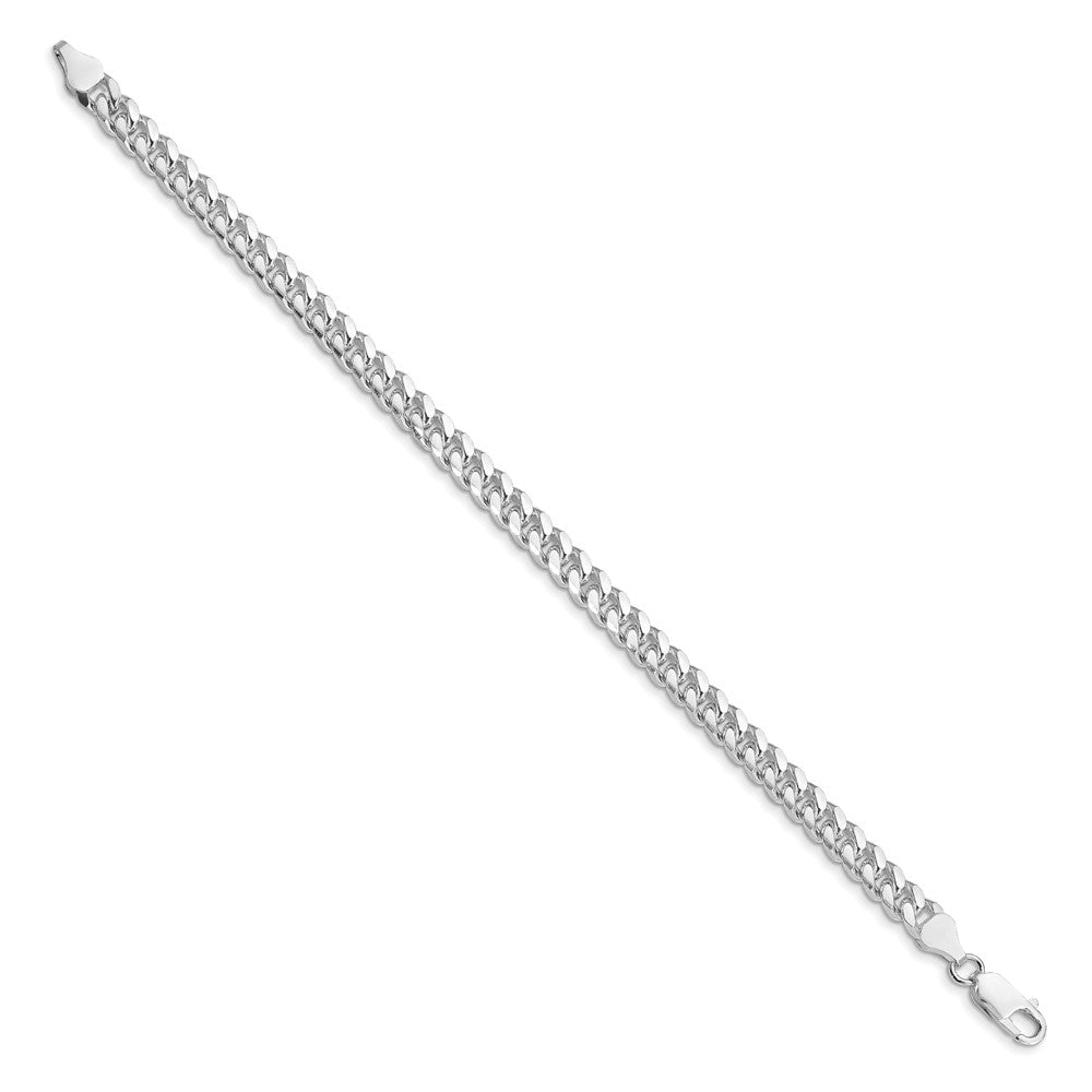 Sterling Silver Rhodium-plated 6mm Domed w/ Side D/C Curb Chain QRC180R-8