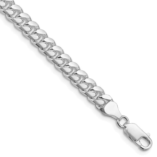 Sterling Silver Rhodium-plated 7mm Domed w/ Side D/C Curb Chain QRC200R-8