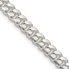 Sterling Silver 7mm Domed w/ Side D/C Curb ChainQRC200