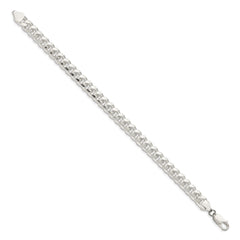 Sterling Silver 7.35mm Domed w/ Side D/C Curb Chain QRC220-8