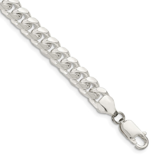 Sterling Silver 7.35mm Domed w/ Side D/C Curb Chain QRC220-8