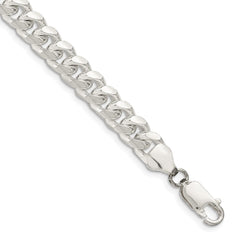 Sterling Silver 7.35mm Domed w/ Side D/C Curb Chain QRC220-8