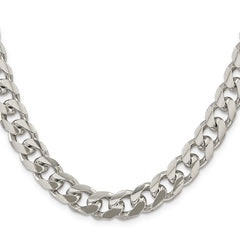 Sterling Silver 10.5mm Domed w/ Side D/C Curb ChainQRC300