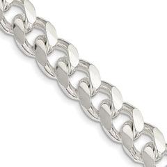 Sterling Silver 10.5mm Domed w/ Side D/C Curb ChainQRC300